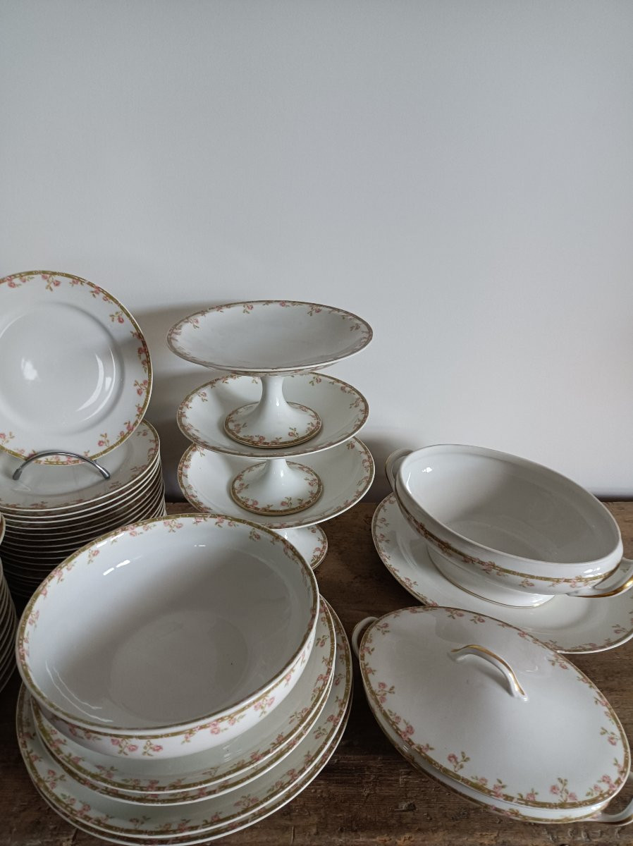 Majorelle Nancy-haviland & Cnie Limoges Porcelain Service With Floral Decoration -photo-3