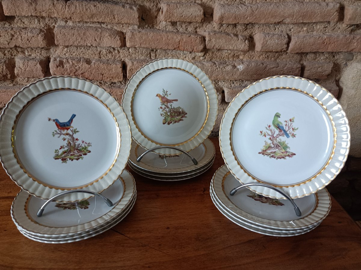 Bernadaud In Limoges, 12 Dessert Plates After A Collection By Edward Catesby-photo-3