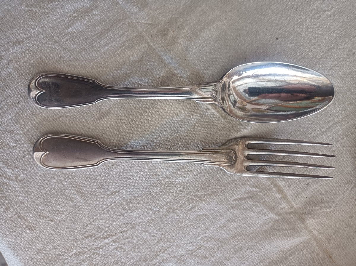 Silver Flatware Fermier Généraux Maître Orfevre Louis Antoine Taillepied XVIII Century-photo-2