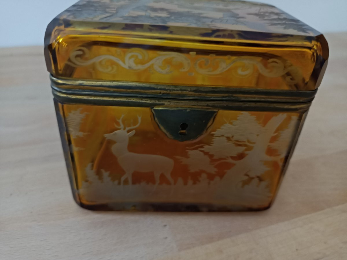 19th Century Bohemian Crystal Jewelry Box-photo-2