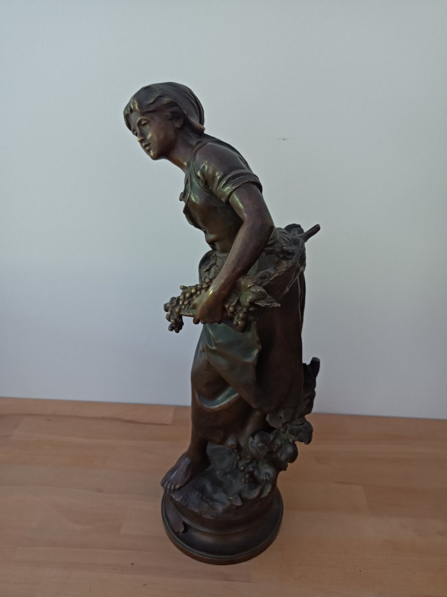 Mathurin MOREAU (1822-1912)  la Grappilleuse Sculpture en bronze  XIXe siecle-photo-2
