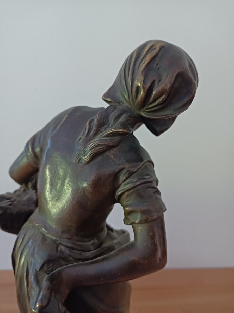 Mathurin MOREAU (1822-1912)  la Grappilleuse Sculpture en bronze  XIXe siecle-photo-4