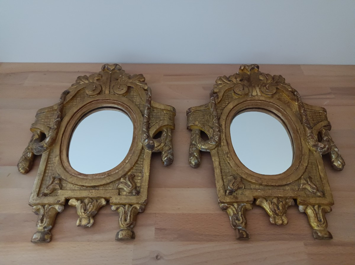 Pair Of 19th Century Provencal Giltwood Mirrors