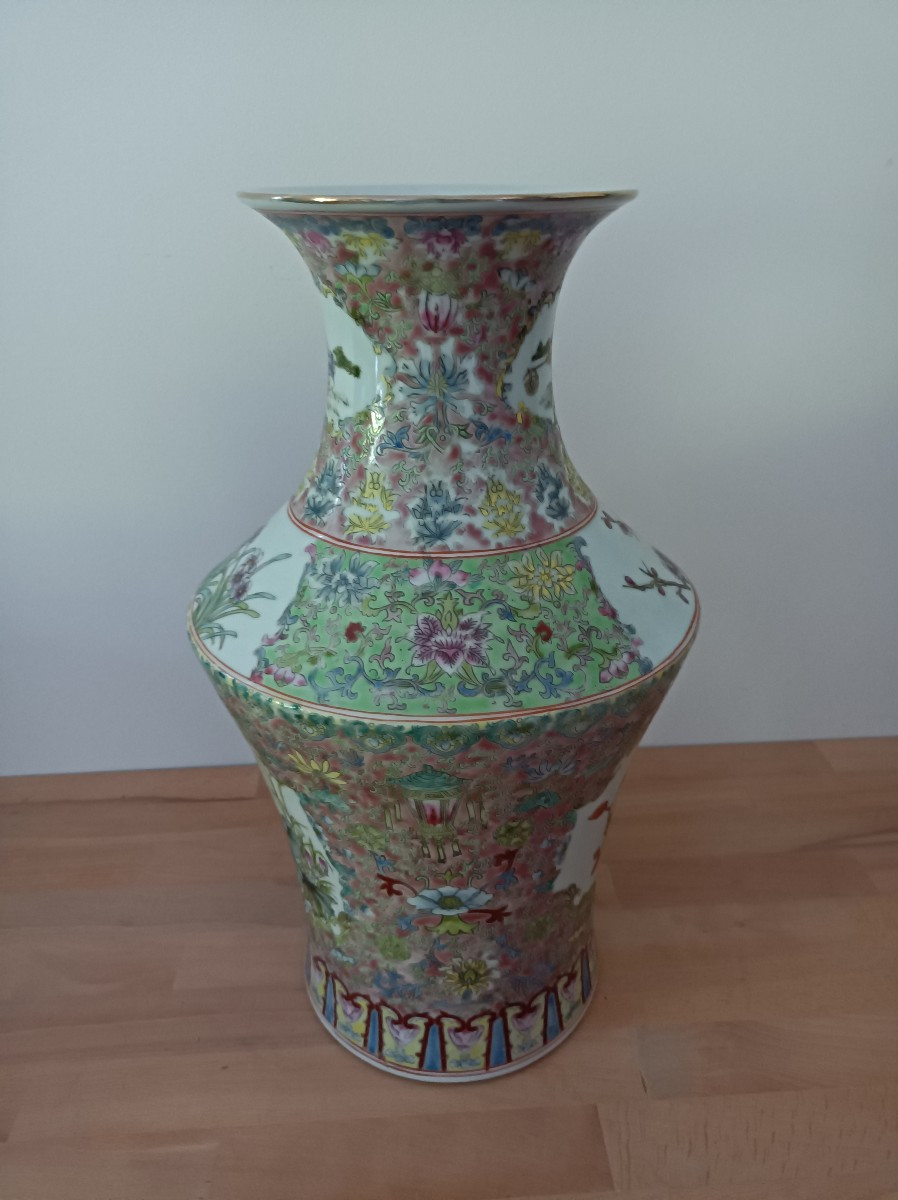 Vase chinois en porcelaine de canton Époque de la République - Minguo (1912-1949)-photo-3