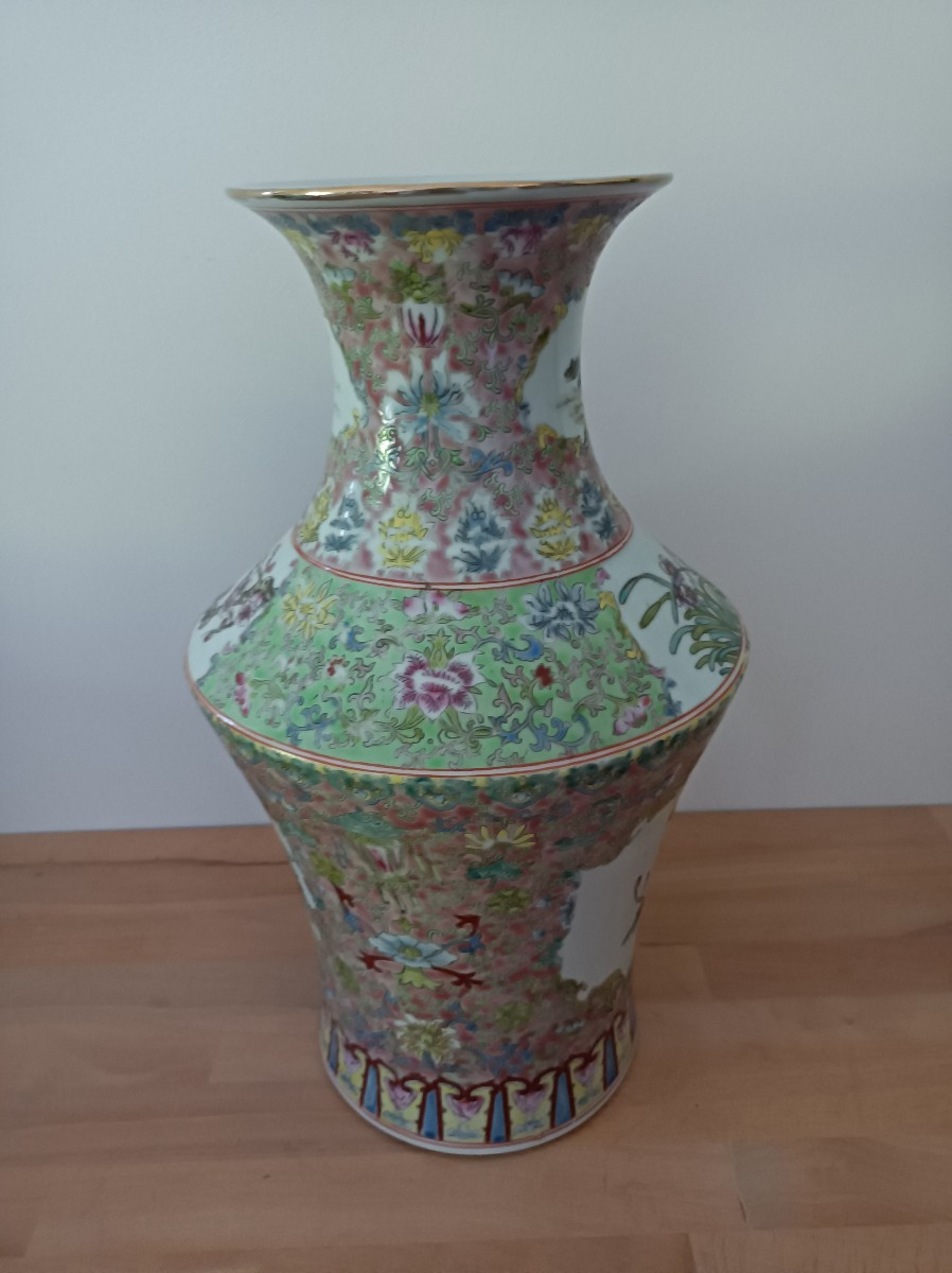 Vase chinois en porcelaine de canton Époque de la République - Minguo (1912-1949)-photo-4