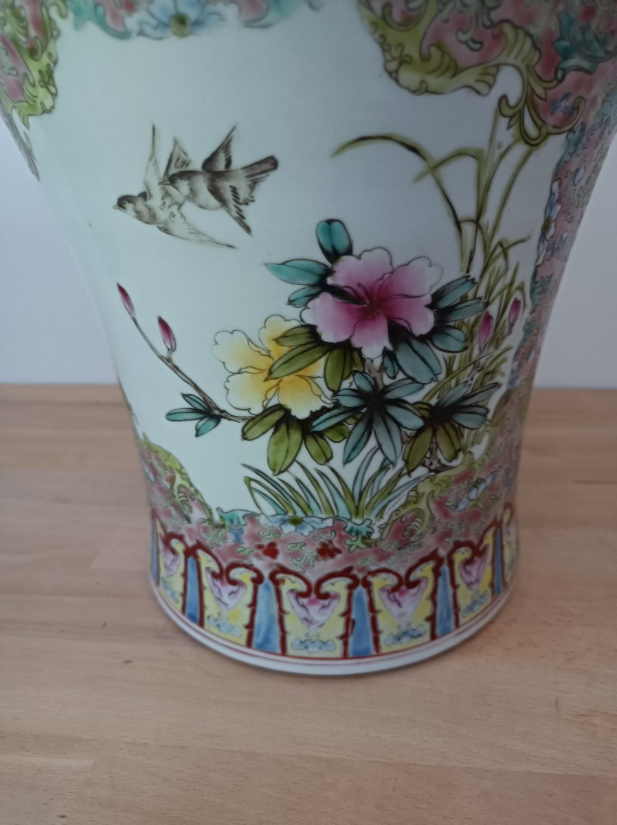 Vase chinois en porcelaine de canton Époque de la République - Minguo (1912-1949)-photo-1