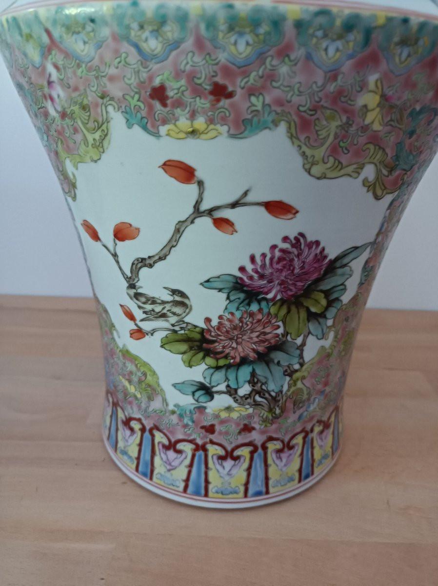 Vase chinois en porcelaine de canton Époque de la République - Minguo (1912-1949)-photo-3