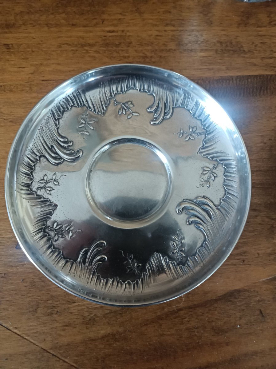 Tasse à chocolat en argent massif Art Nouveau orfèvre Tallois Paris XIXe siecle-photo-3