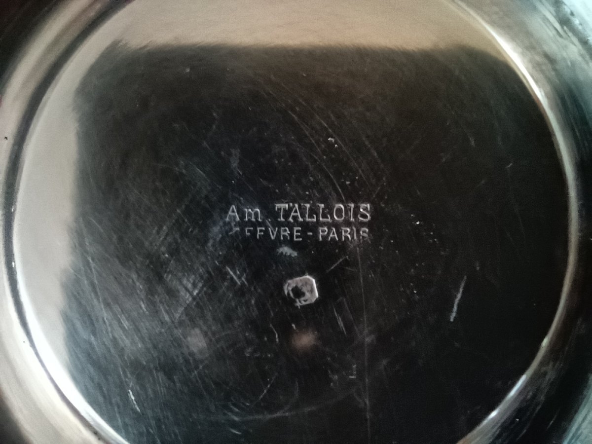 Tasse à chocolat en argent massif Art Nouveau orfèvre Tallois Paris XIXe siecle-photo-5