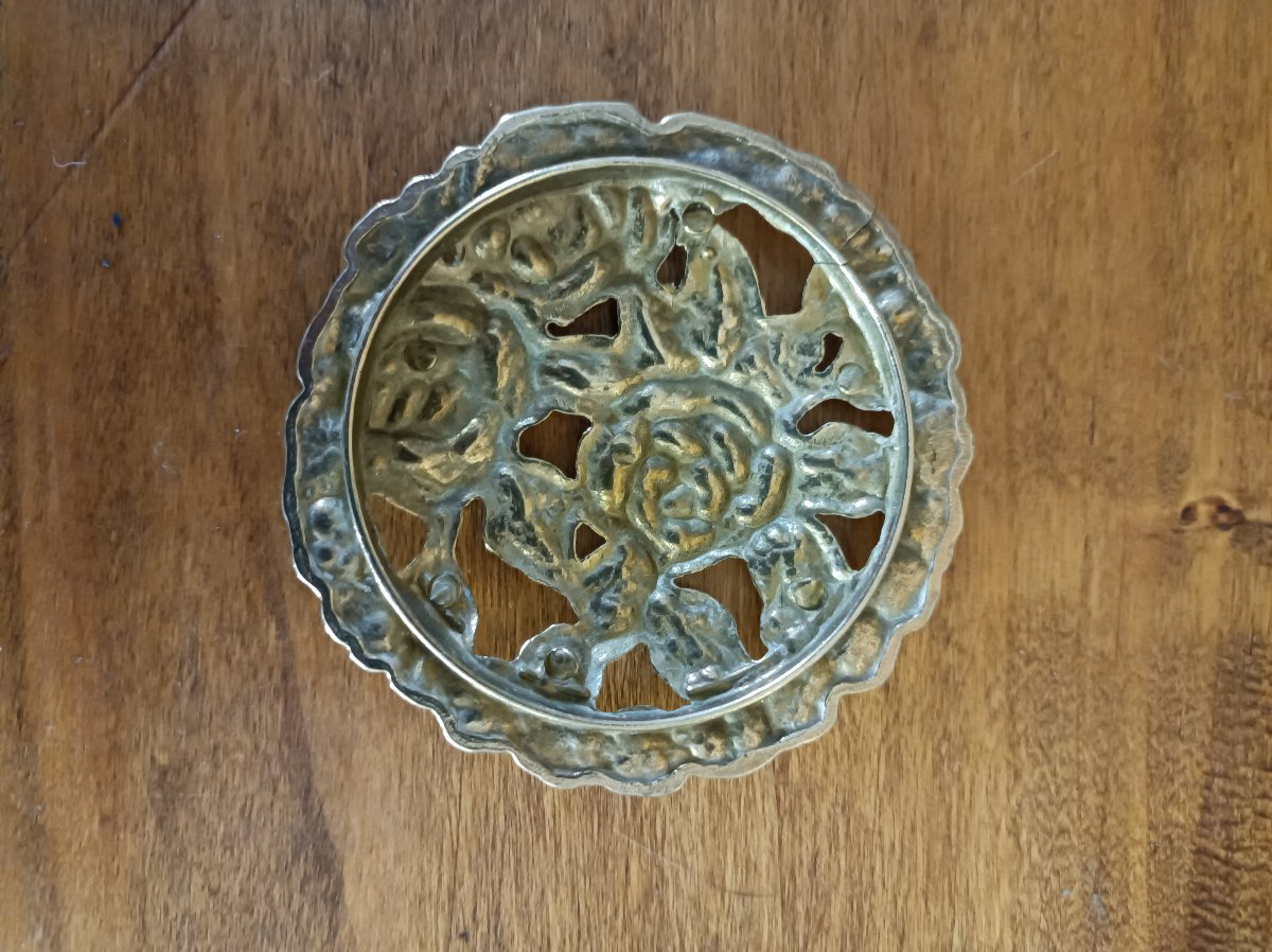 Seau à glaçons Art Nouveau en verre givré émaillé d'orchidées - vers 1900-photo-5