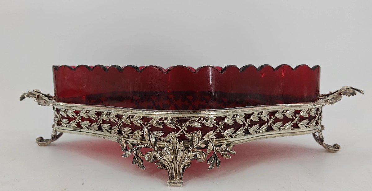 Alphonse Debain argent massif Centre de table art nouveau formant jardinière  Paris 1900-photo-2