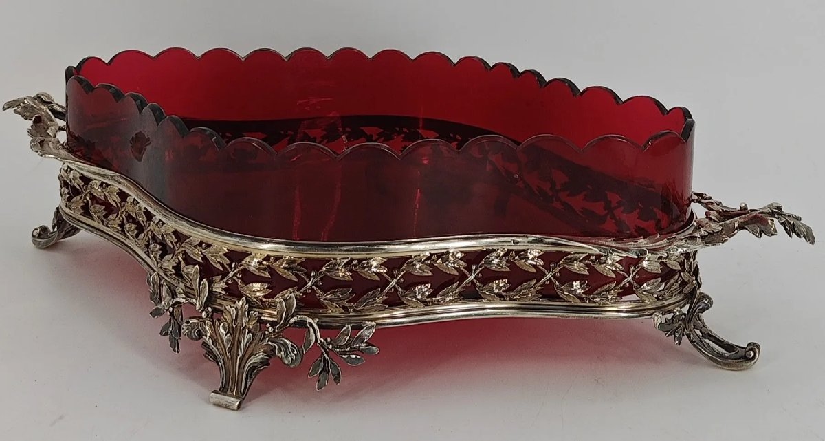 Alphonse Debain argent massif Centre de table art nouveau formant jardinière  Paris 1900