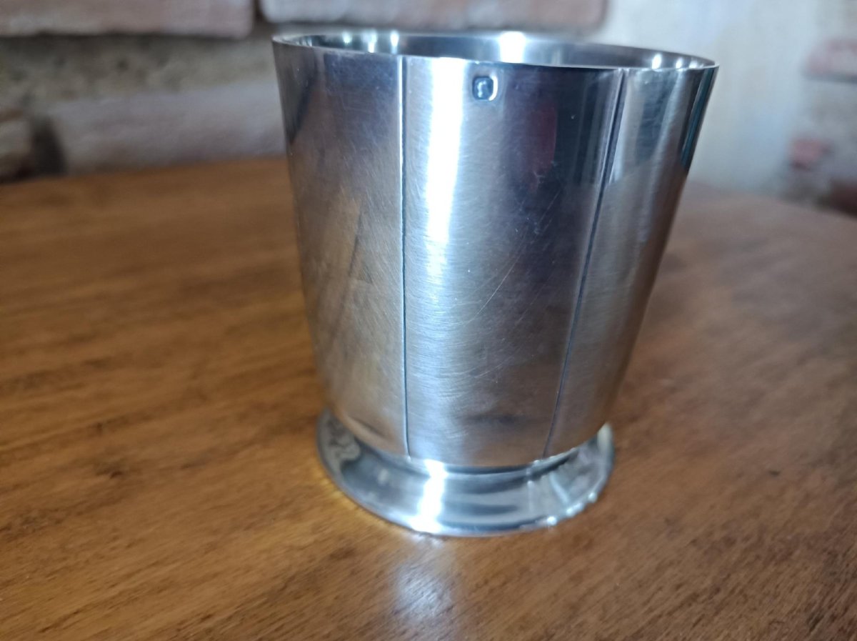 Art Deco-era Minerve Solid Silver Pan-shaped Timbale