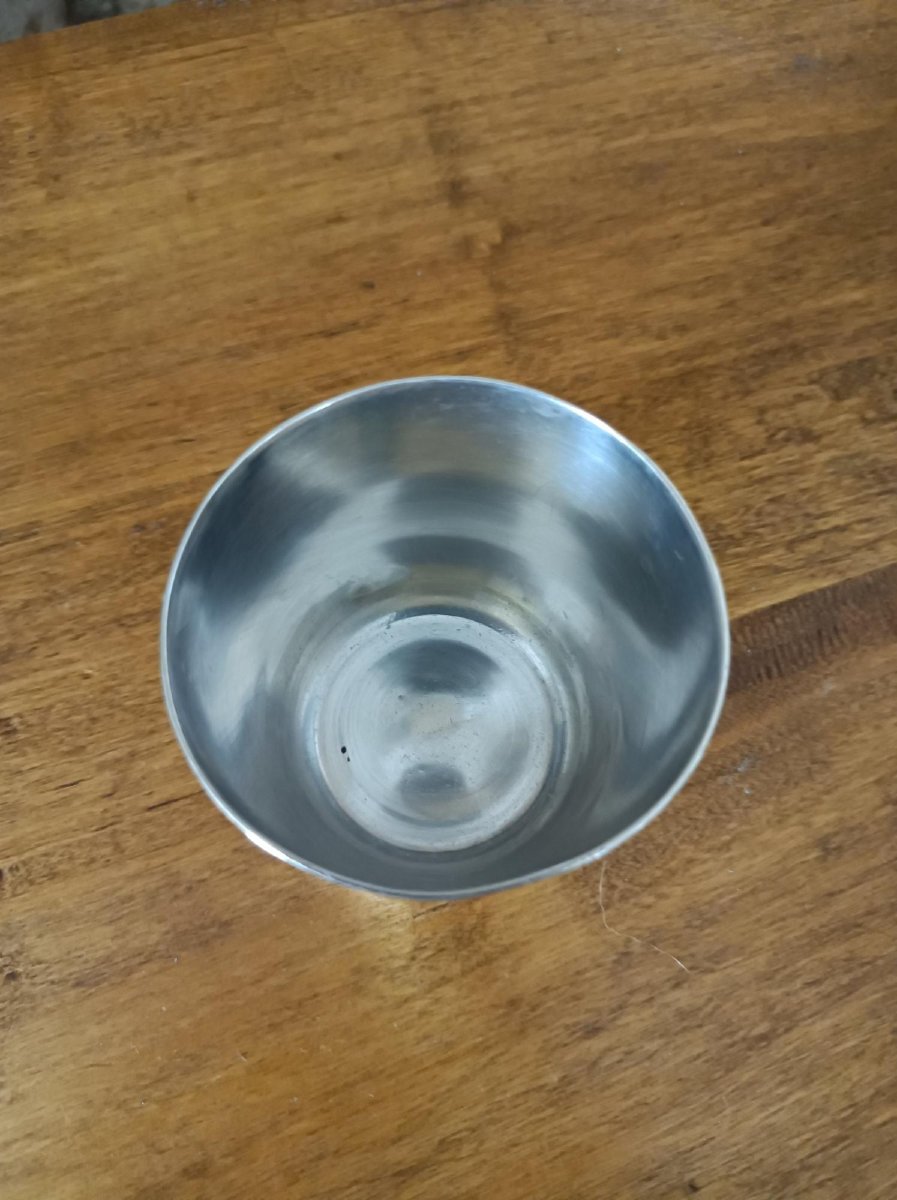 Art Nouveau Timbale By Silversmith Pot Et Cie, Paris, Solid Silver, Minerva -photo-3