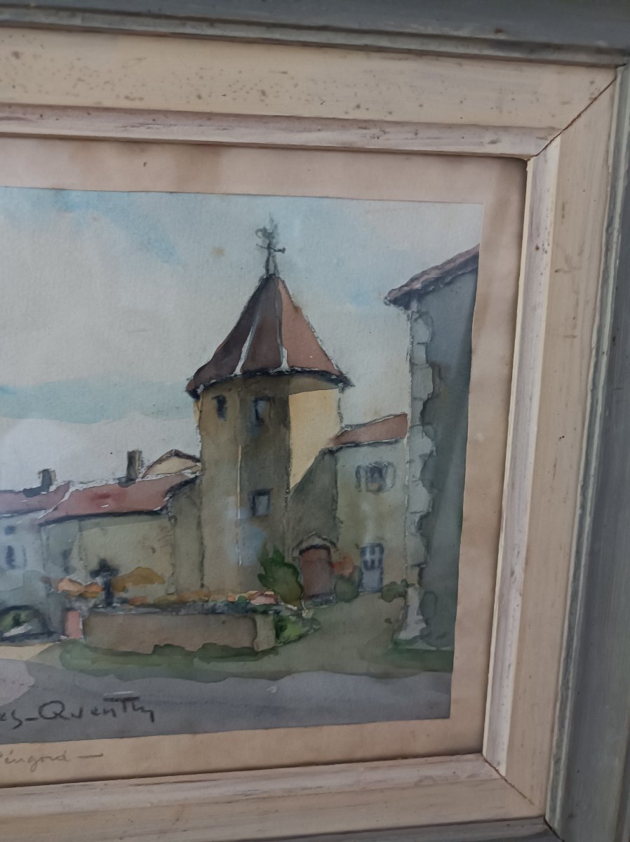 Robert Dessales-Quentin (1885-1958)  aquarelle Chapdeuil en Périgord-photo-4