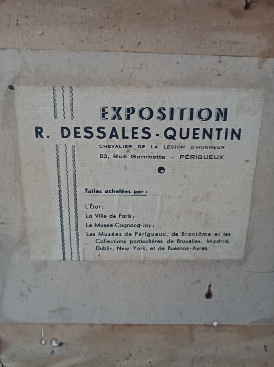 Robert Dessales-Quentin (1885-1958)  aquarelle Chapdeuil en Périgord-photo-1