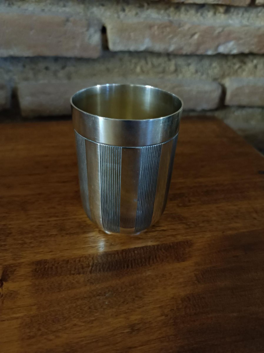 Art Deco Timbale, Solid Silver Vermeil, Minerva, Modern Silver Smithing Workshop, Paris 