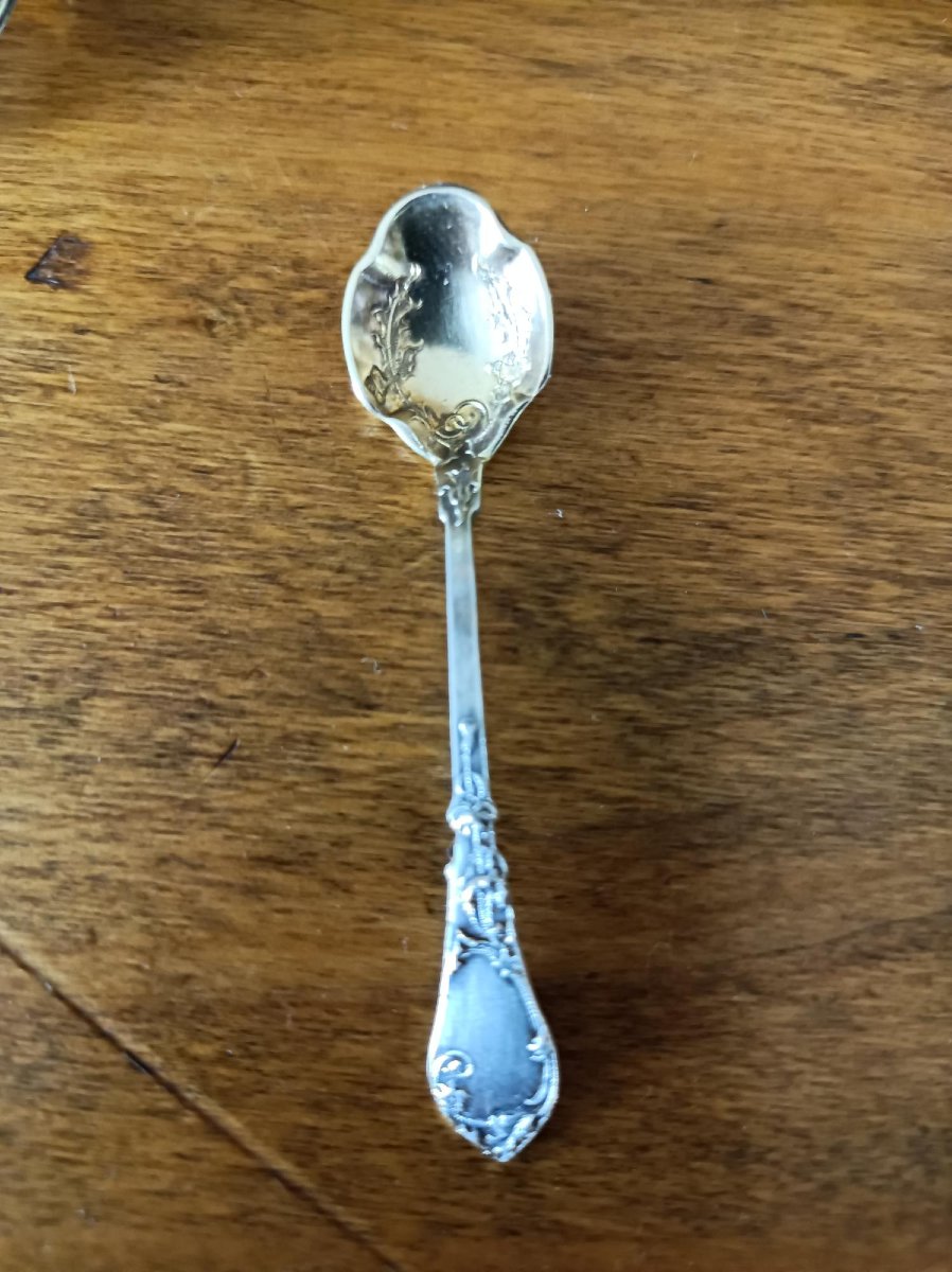 Set Of 4 Salt Cellars And Their Solid Silver Scoops – Louis Coignet, 19th Arrondissement, Paris -photo-4
