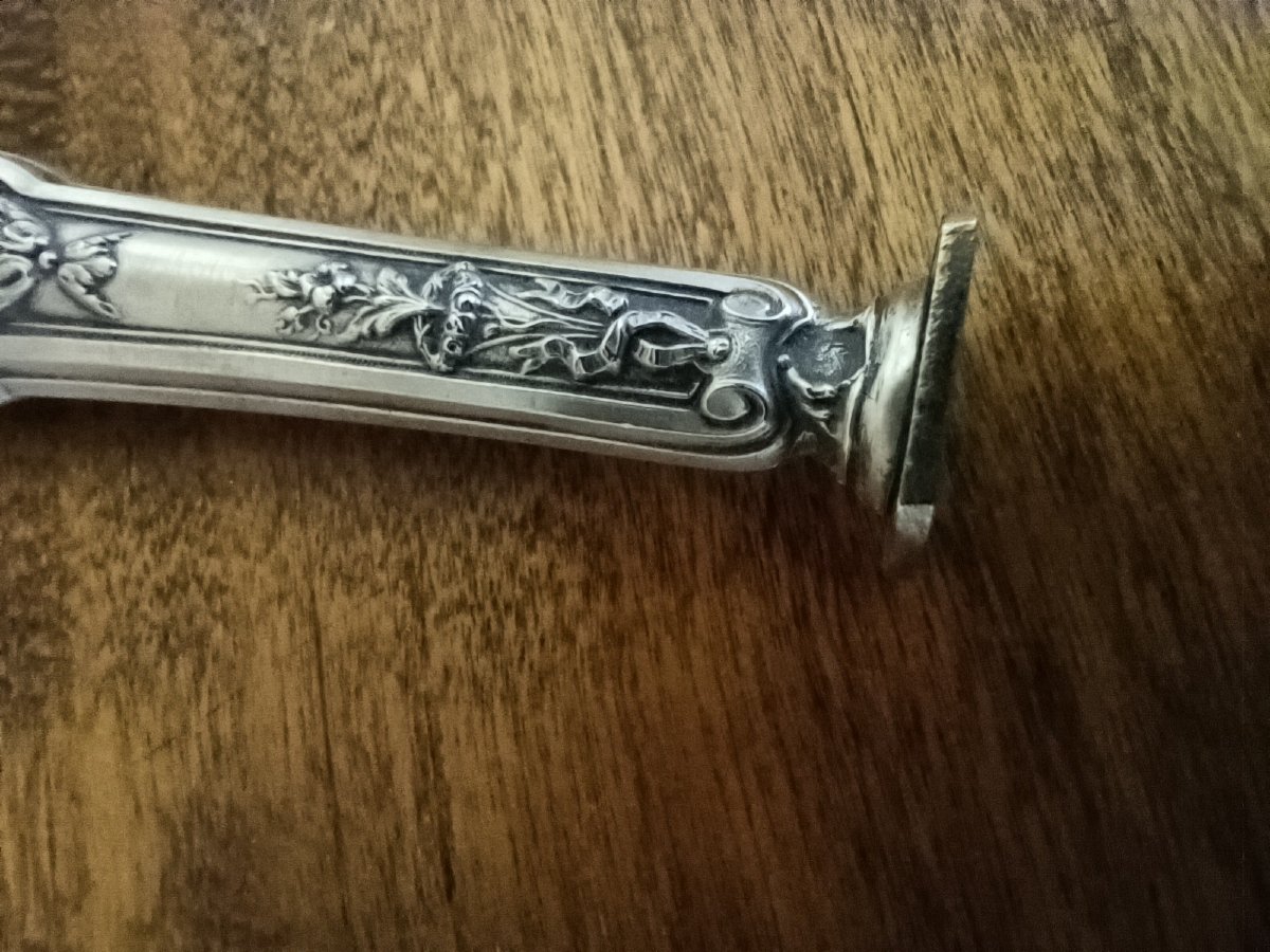 Cachet Sceau Argent Massif Poinçon Feuillage Art Nouveau 19e-photo-1