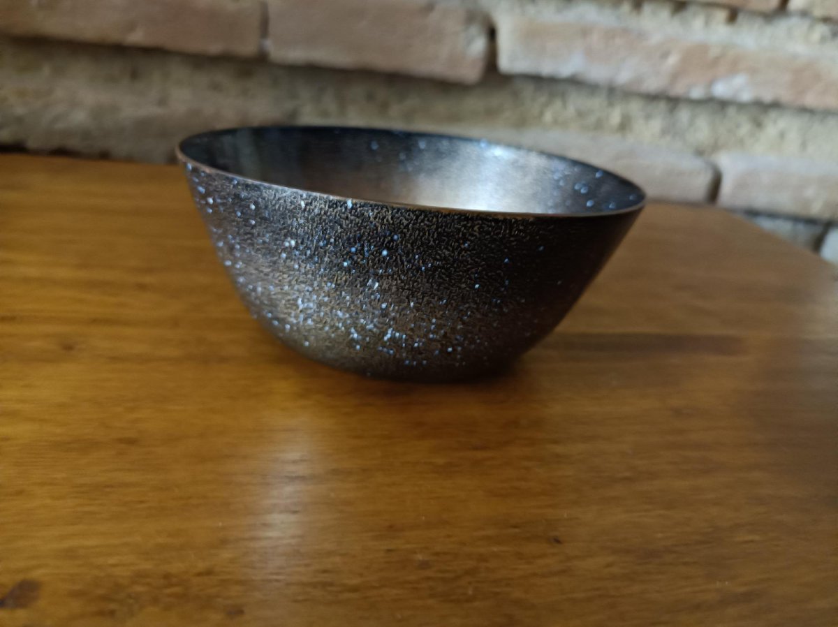 Jade Snow Wong For Vc Morris, San Francisco, Enamel Bowl Made With Enamel Powder On Copper, Signed 1947-photo-2
