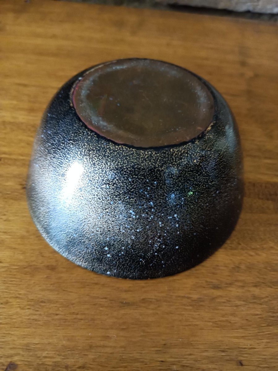 Jade Snow Wong For Vc Morris, San Francisco, Enamel Bowl Made With Enamel Powder On Copper, Signed 1947-photo-4