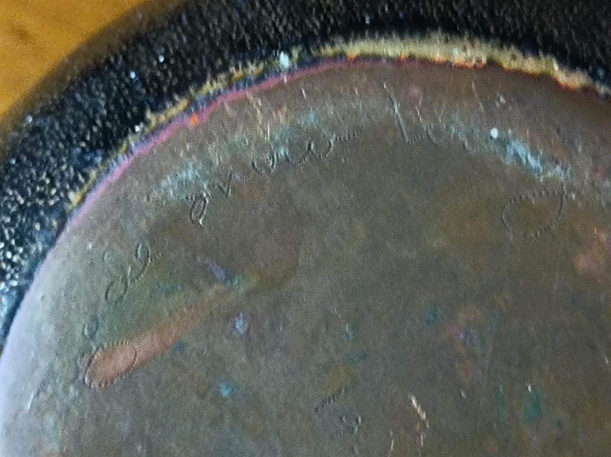 Jade Snow Wong For Vc Morris, San Francisco, Enamel Bowl Made With Enamel Powder On Copper, Signed 1947-photo-1