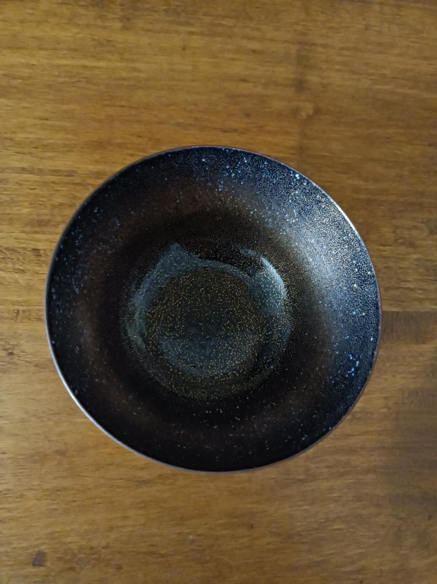 Jade Snow Wong For Vc Morris, San Francisco, Enamel Bowl Made With Enamel Powder On Copper, Signed 1947