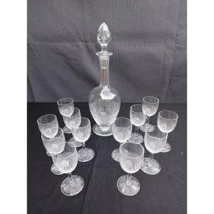 Saint Louis Crystal Liquor Set/ Cooked Wine Service, Roty Model