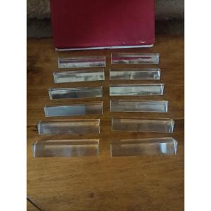 Baccarat 12 Crystal Knife Rests, Triangular Shape, Stamped