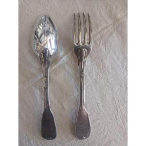 Silver Flatware Fermier Généraux Maître Orfevre Louis Antoine Taillepied XVIII Century