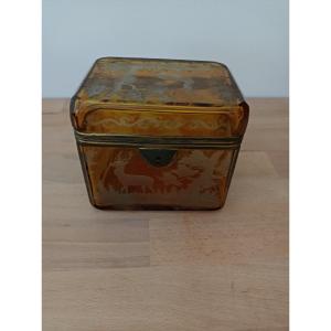 19th Century Bohemian Crystal Jewelry Box