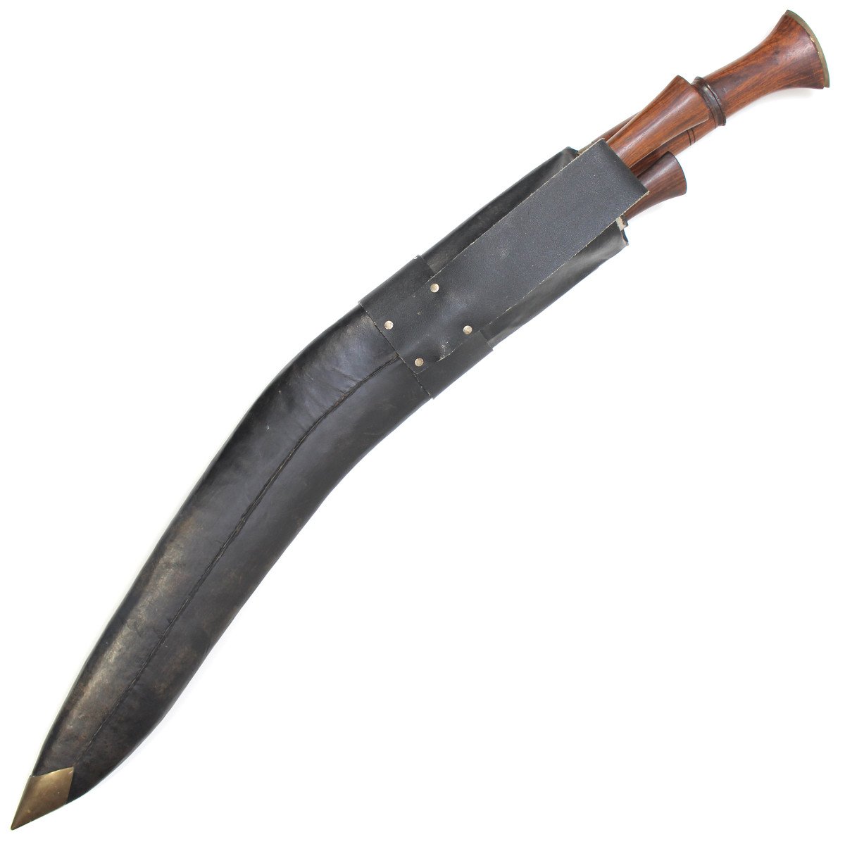 Very Large Kukri And Its Two Auxiliary Knives, Gurkha People, Nepal, Late 20th Century-photo-3