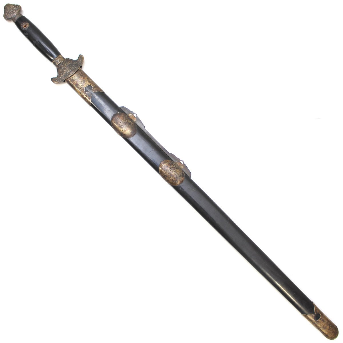 Jian, épée chinoise, lame en damas, Chine, seconde moitié du XIXème siècle-photo-1