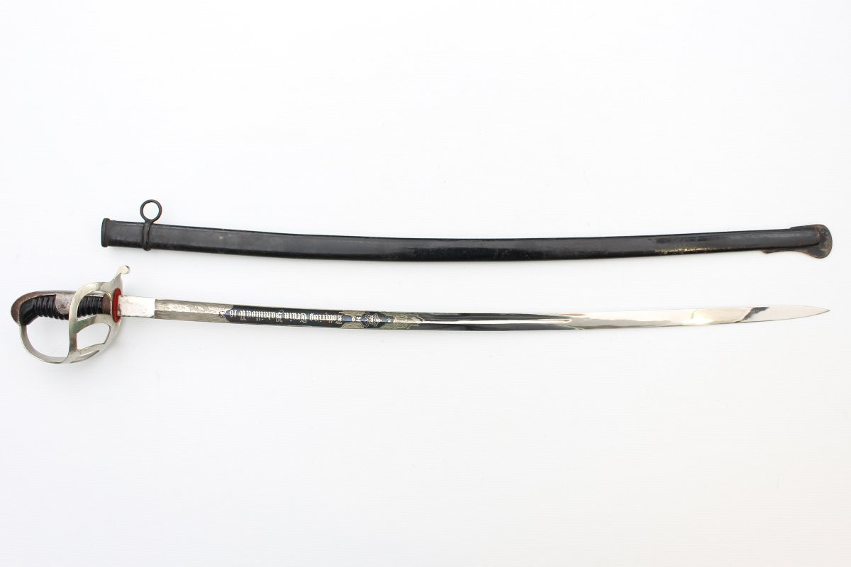 Sabre d’officier modèle 1852, 16ème bataillon du train, Allemagne Impériale, début du XXème-photo-3