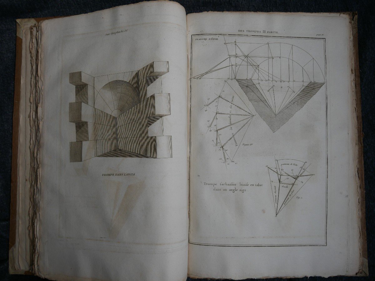 Jean Baptiste De La Rue, Treatise On The Cutting Of Stones, Large Book In Folio, 1764-photo-4