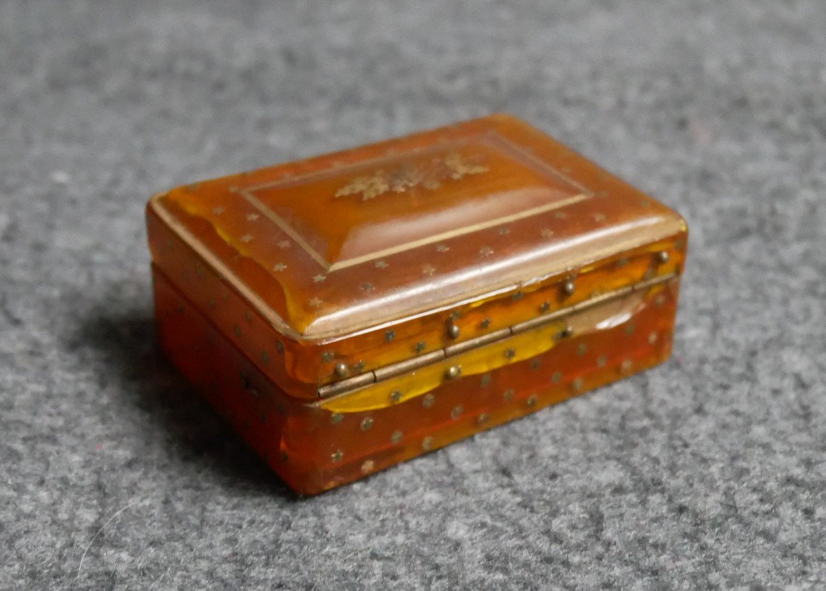 Fly Box In Gold Stitched Horn, Joan Of Arc, 18th Century-photo-3