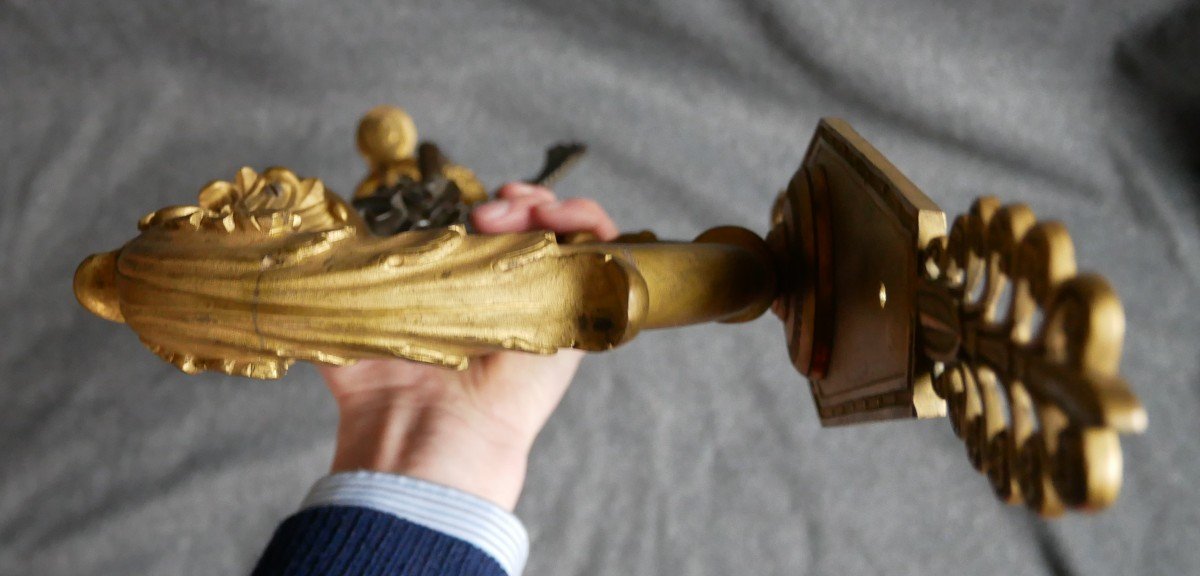 Importante Torchère Empire En Bronze doré à Deux Patines, Victoire Ailée, Thomire, XIXème-photo-5