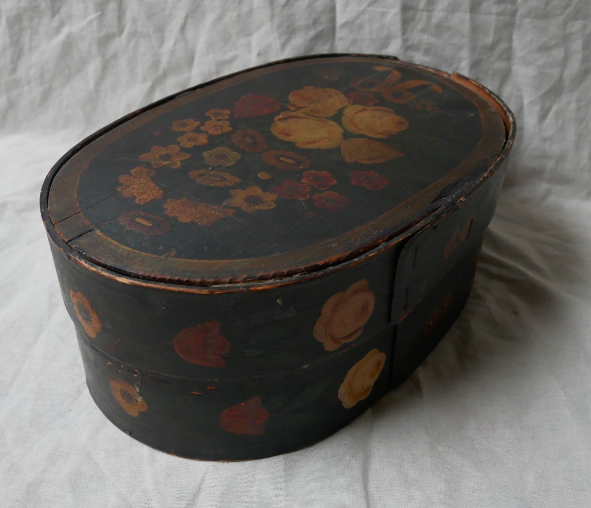 Box, Painted Wooden Case With Floral Decoration, Switzerland, Germany, Folk Art, 19th Century-photo-2