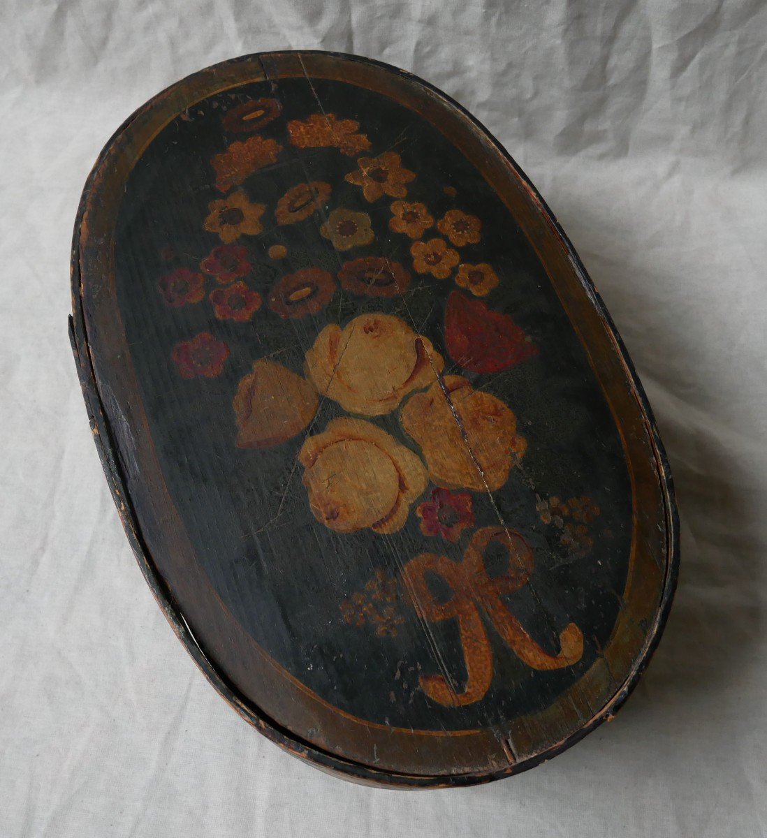 Box, Painted Wooden Case With Floral Decoration, Switzerland, Germany, Folk Art, 19th Century-photo-3