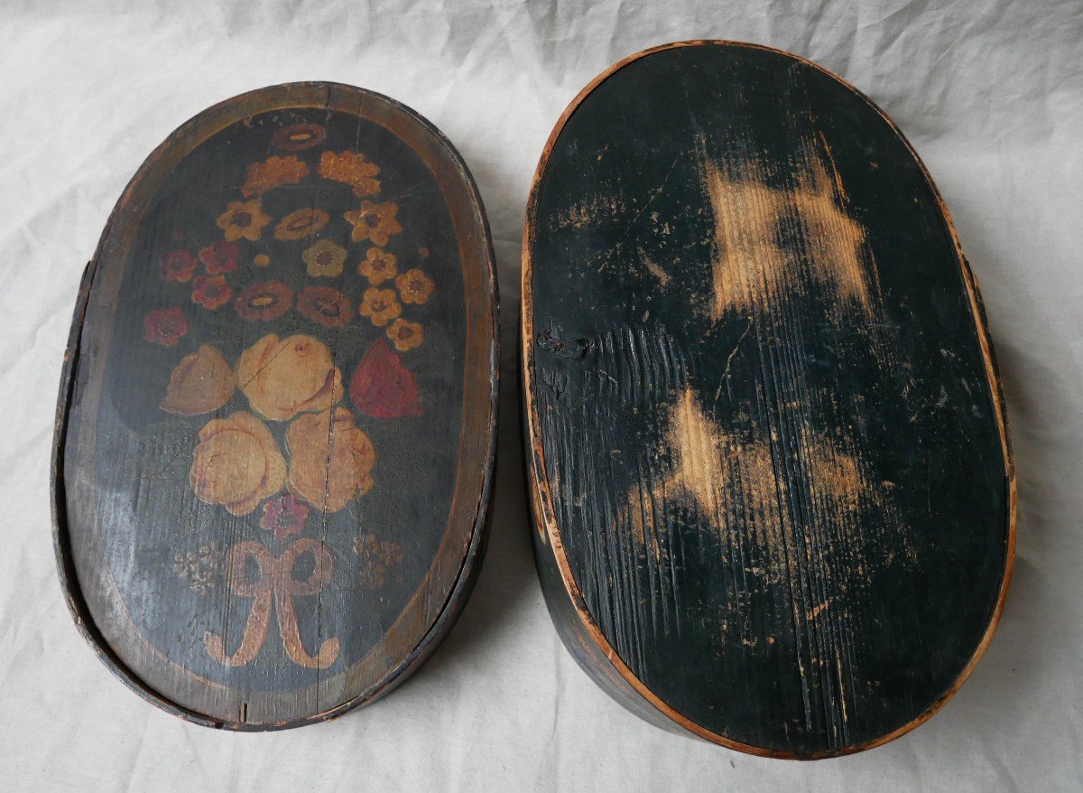Box, Painted Wooden Case With Floral Decoration, Switzerland, Germany, Folk Art, 19th Century-photo-1