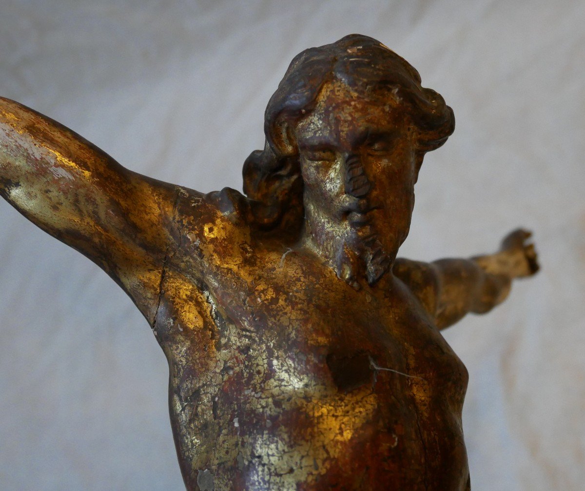 Christ Wall Lamp In Carved And Gilded Wood, 40cm, 18th, 19th Century-photo-3