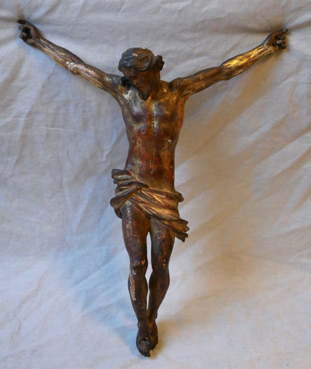 Christ Wall Lamp In Carved And Gilded Wood, 40cm, 18th, 19th Century