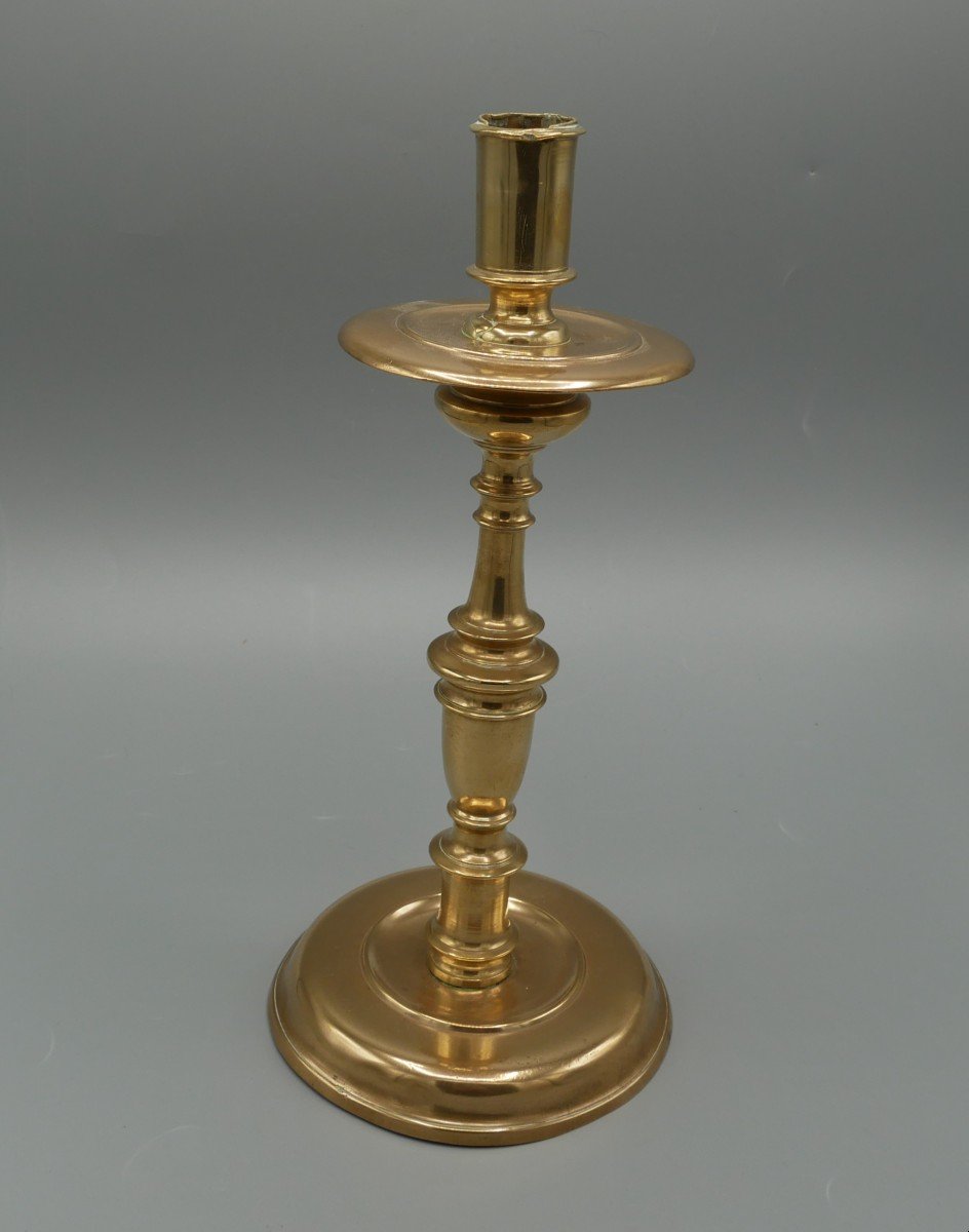 Bougeoir En Bronze, Haute Epoque, XVIème, XVIIème Siècle-photo-3