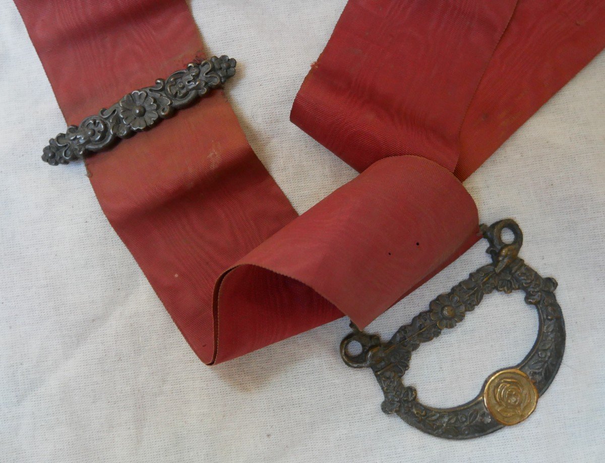 Cordon De Sonnette Et Sa Poignée En Bronze à Motifs Floraux, XIXème Siècle-photo-2