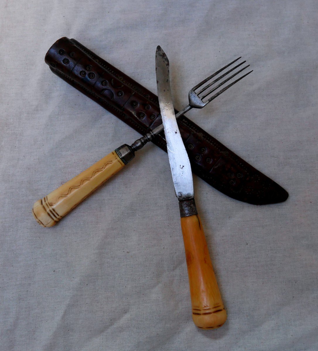 Hunting Or Travel Knife And Fork, Germany, 17th, 18th Century