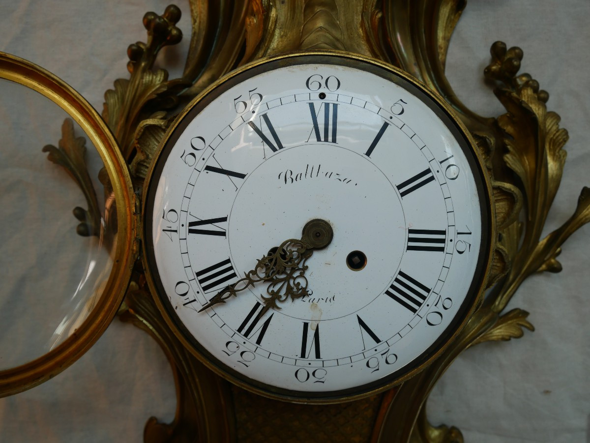 Cartel d'Applique en bronze, Rocaille, Louis XV,  Balthazar, Paris, XVIIIe, XIXe siècle-photo-2