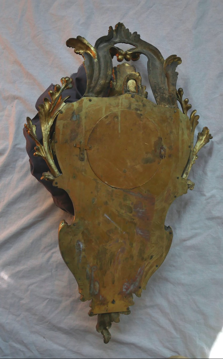 Cartel d'Applique en bronze, Rocaille, Louis XV,  Balthazar, Paris, XVIIIe, XIXe siècle-photo-4