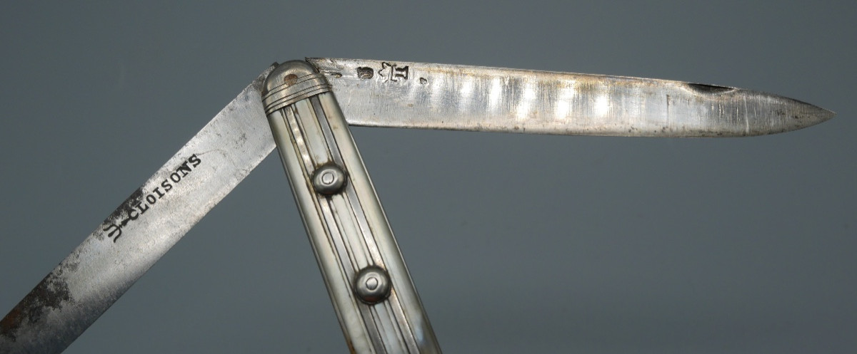 Couteau en nacre et argent, Cloisons, XVIIIème siècle-photo-2