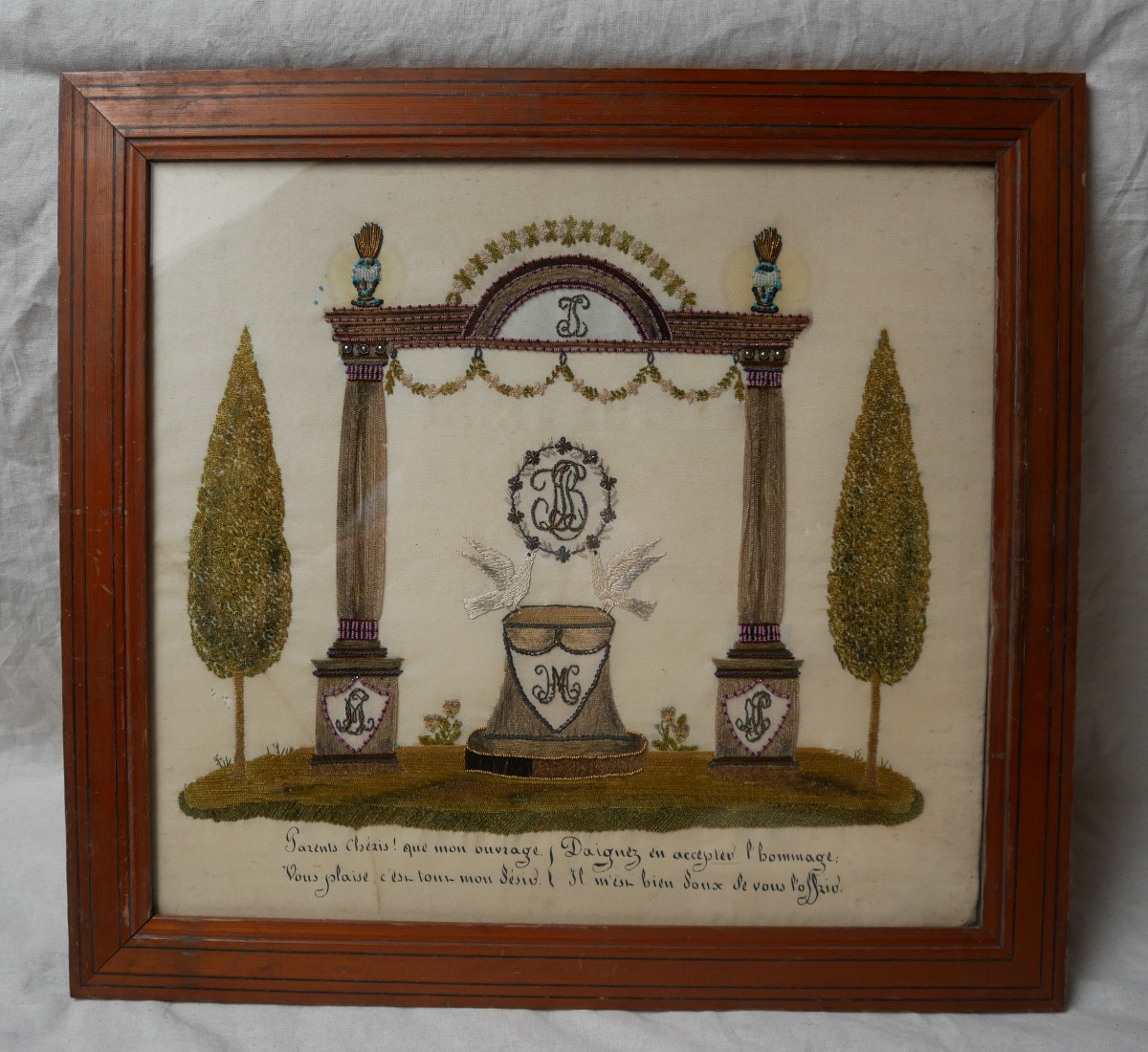 Convent Work, Bead Embroidery, Chenille, Altar, Monograms, 19th Century