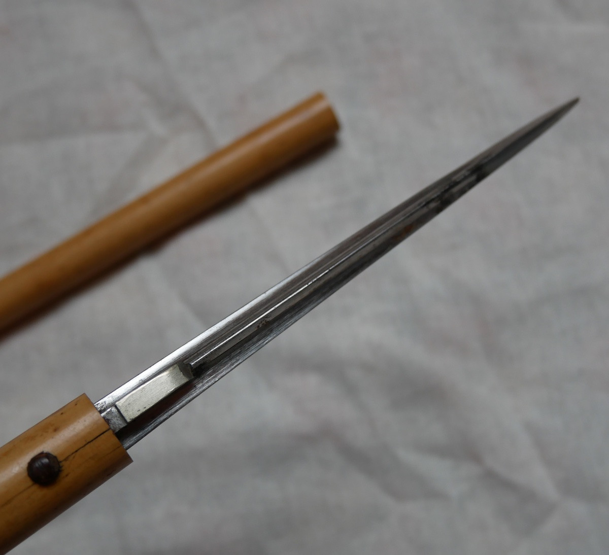 Stylet, dague en Jonc de Malacca, Pique-couille, XIXème siècle-photo-4
